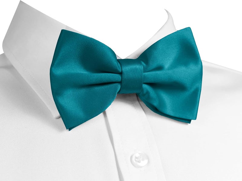 Trilece Bow Ties for Men - Mens Solid Color Formal Pre Tied Bowtie and Pocket Square Sets - Mens Bowties Bow Tie Sets - Image 2